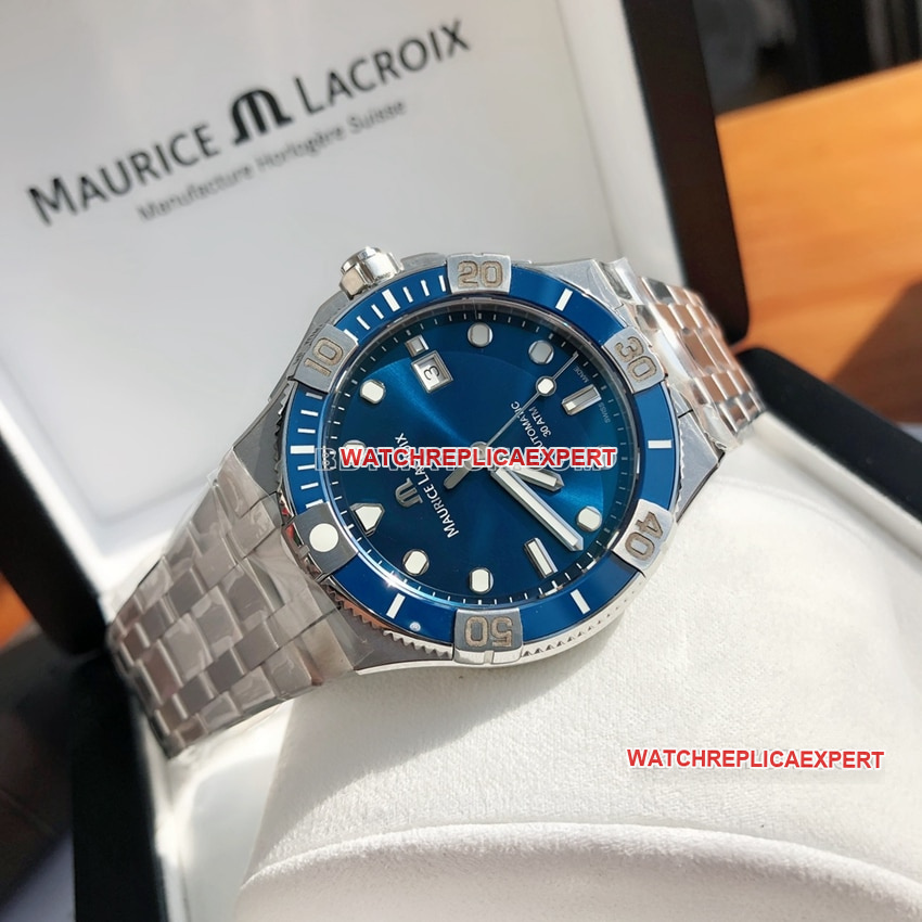 Maurice Lacroix top-tier 1:1high-quality replicablue dialsteel bracelet model AI6058front live photo