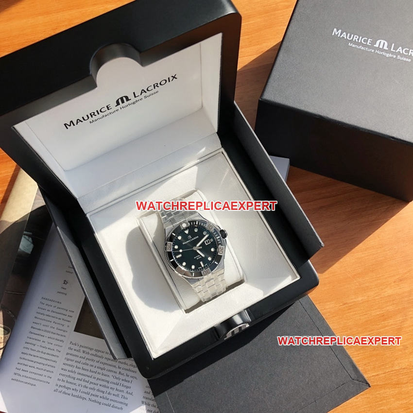 Maurice Lacroix top-tier 1:1super cloneblack dialsteel bracelet model AI6058front live photo