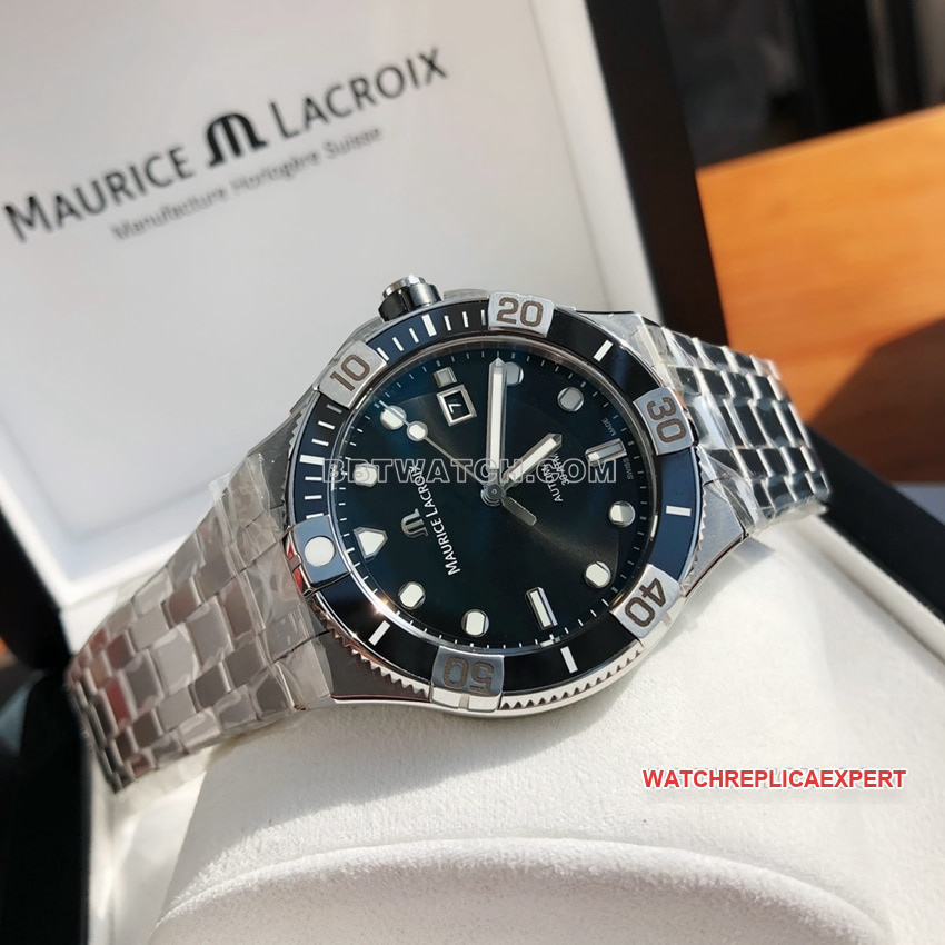 Maurice Lacroix top-tier 1:1super cloneblack dialsteel bracelet model AI6058front live photo