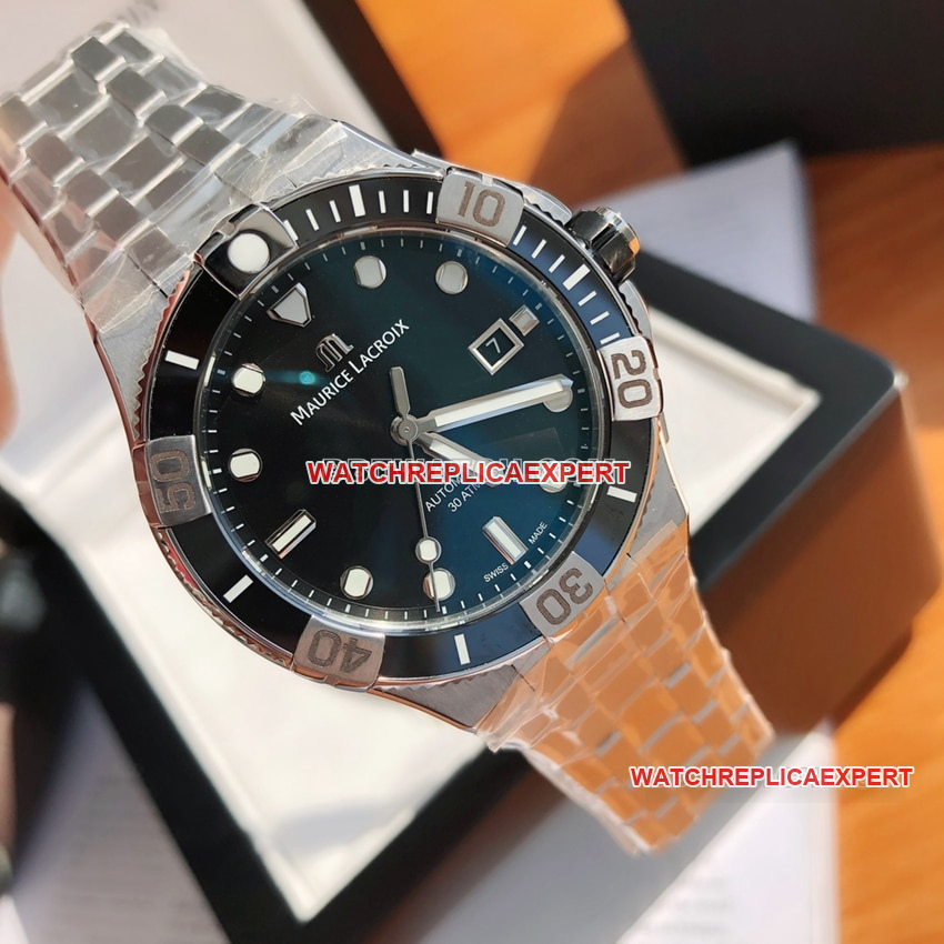 Maurice Lacroix top-tier 1:1super cloneblack dialsteel bracelet model AI6058front live photo