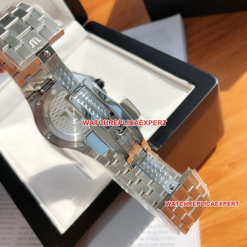 Maurice Lacroix top-tier super cloneblack dialsteel bracelet model AI6058braceletlive photos