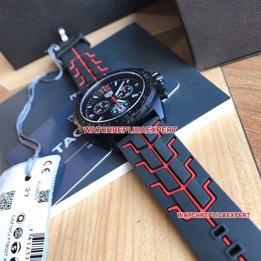 Tag Heuer F1top-tier 1:1high-quality replicablack dial Manchester United CAZ101Jfront live photo