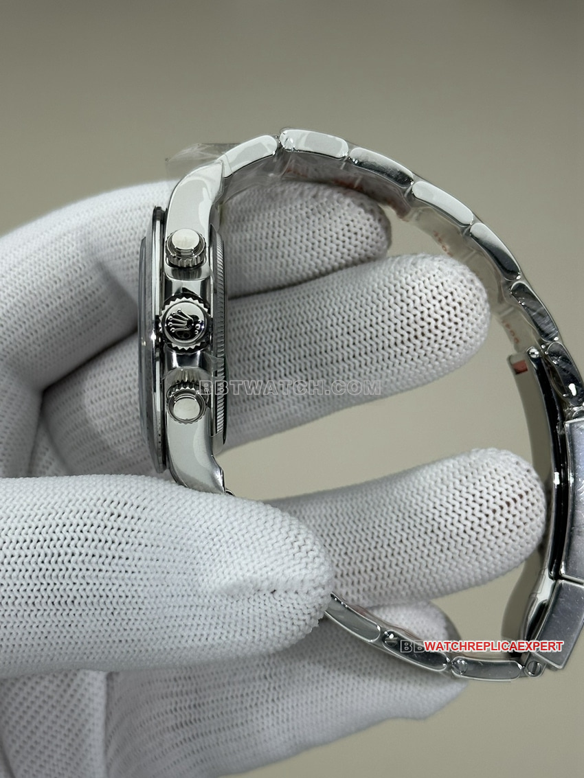Clean FactoryRolexDaytonatop-tier 1:1high-quality replicablack dialsteel bracelet model 116509side live photo