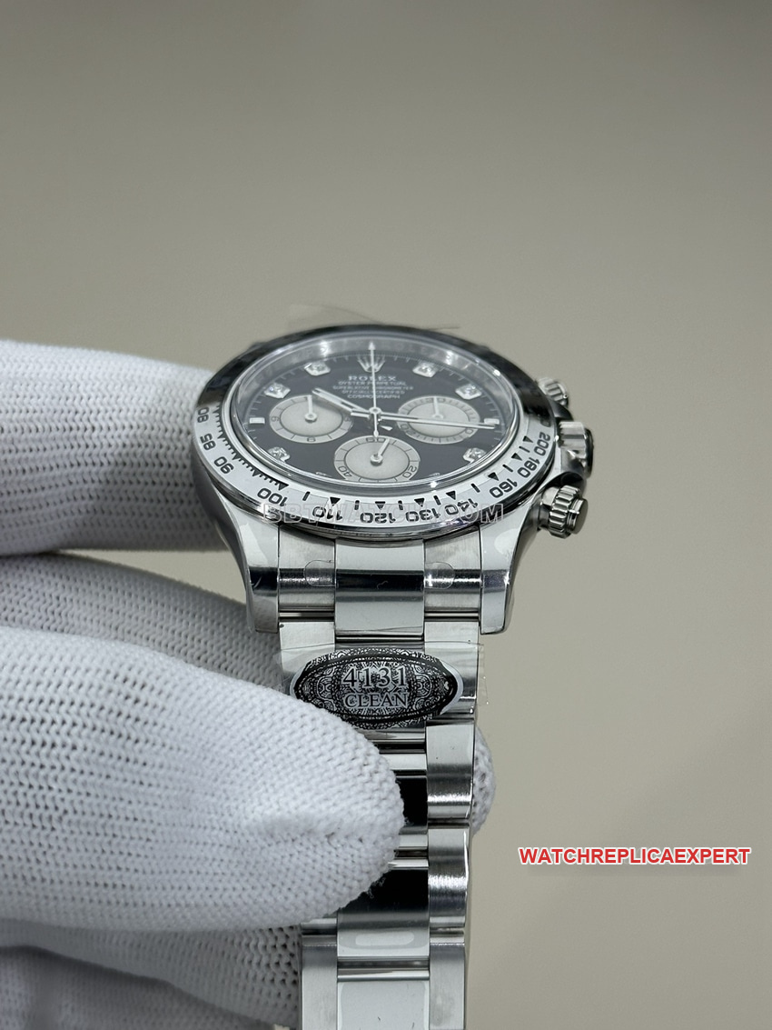 Clean FactoryRolexDaytonatop-tier 1:1high-quality replicablack dialsteel bracelet model 116509side live photo