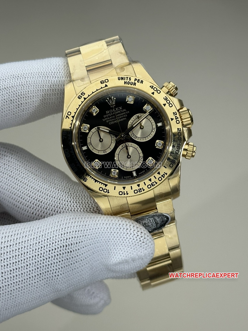 Clean FactoryRolexDaytonatop-tier 1:1super cloneblack dial all gold steel bracelet model 126508front live photo