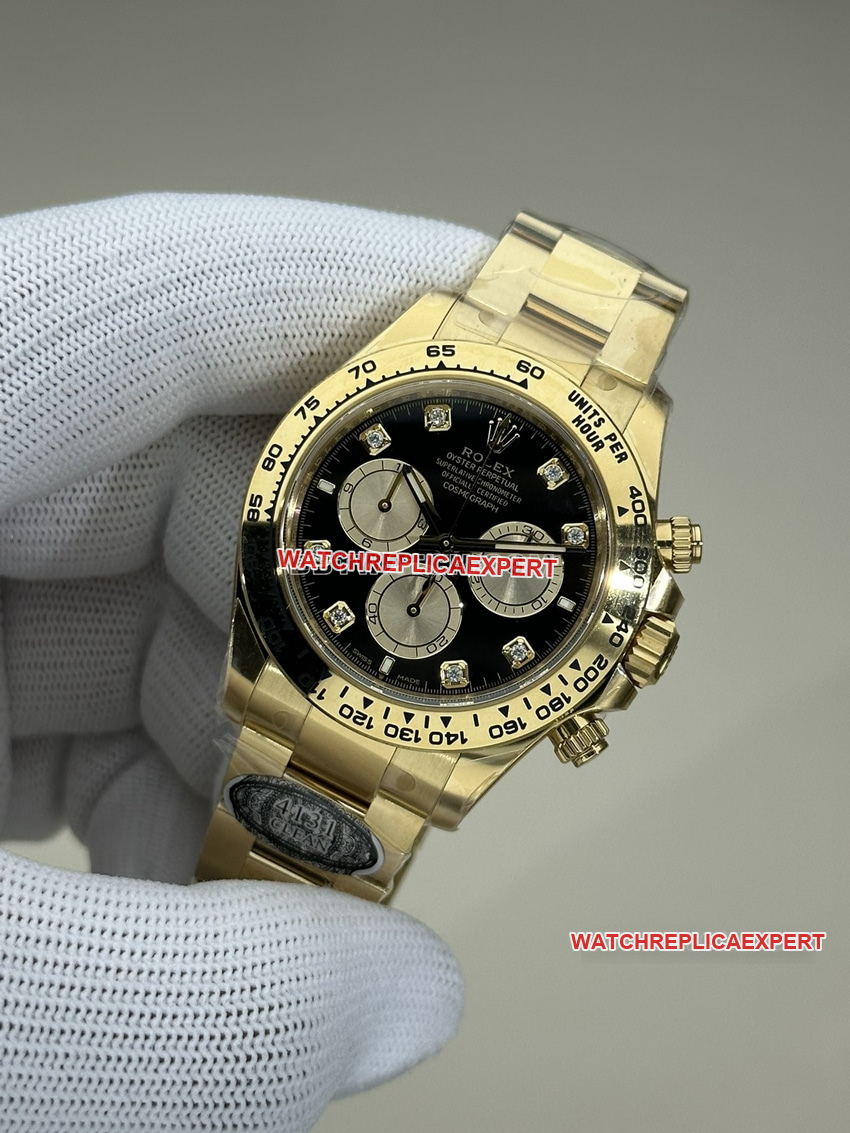 Clean FactoryRolexDaytonatop-tier 1:1super cloneblack dial all gold steel bracelet model 126508front live photo