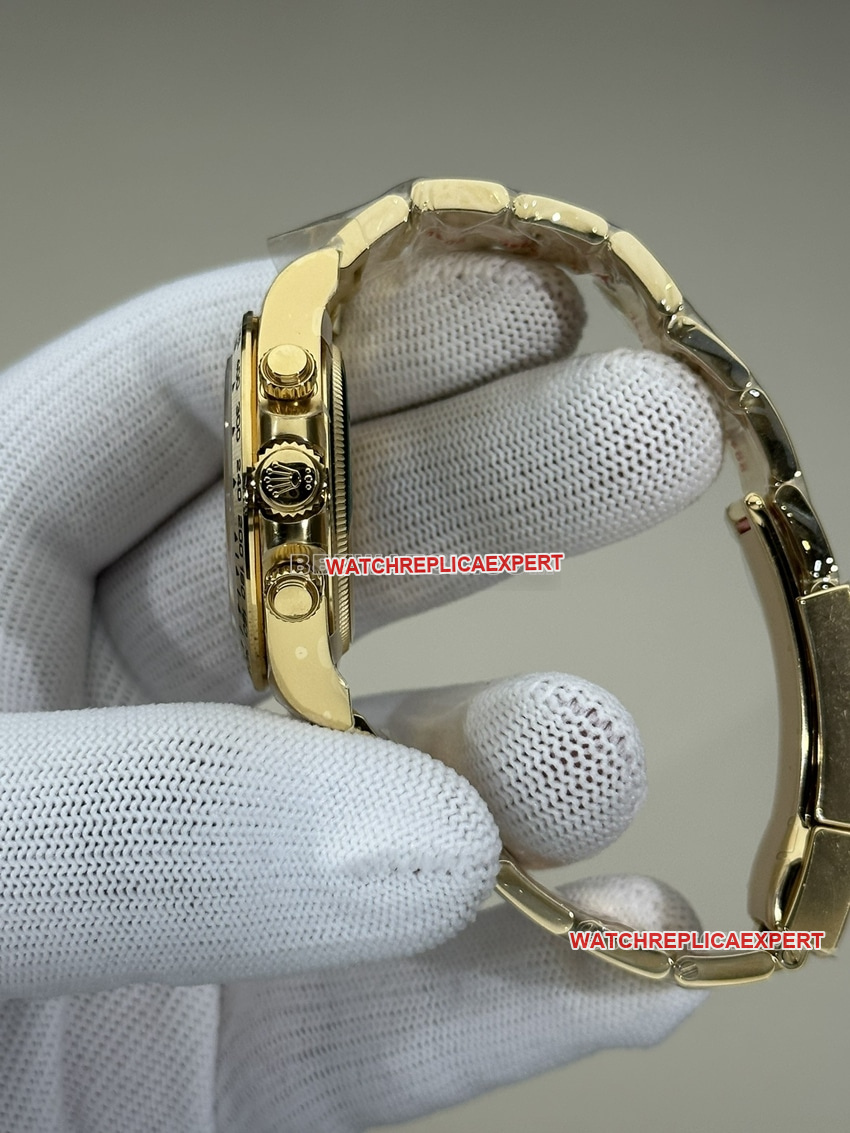 Clean FactoryRolexDaytonatop-tier 1:1super cloneblack dial all gold steel bracelet model 126508side live photo