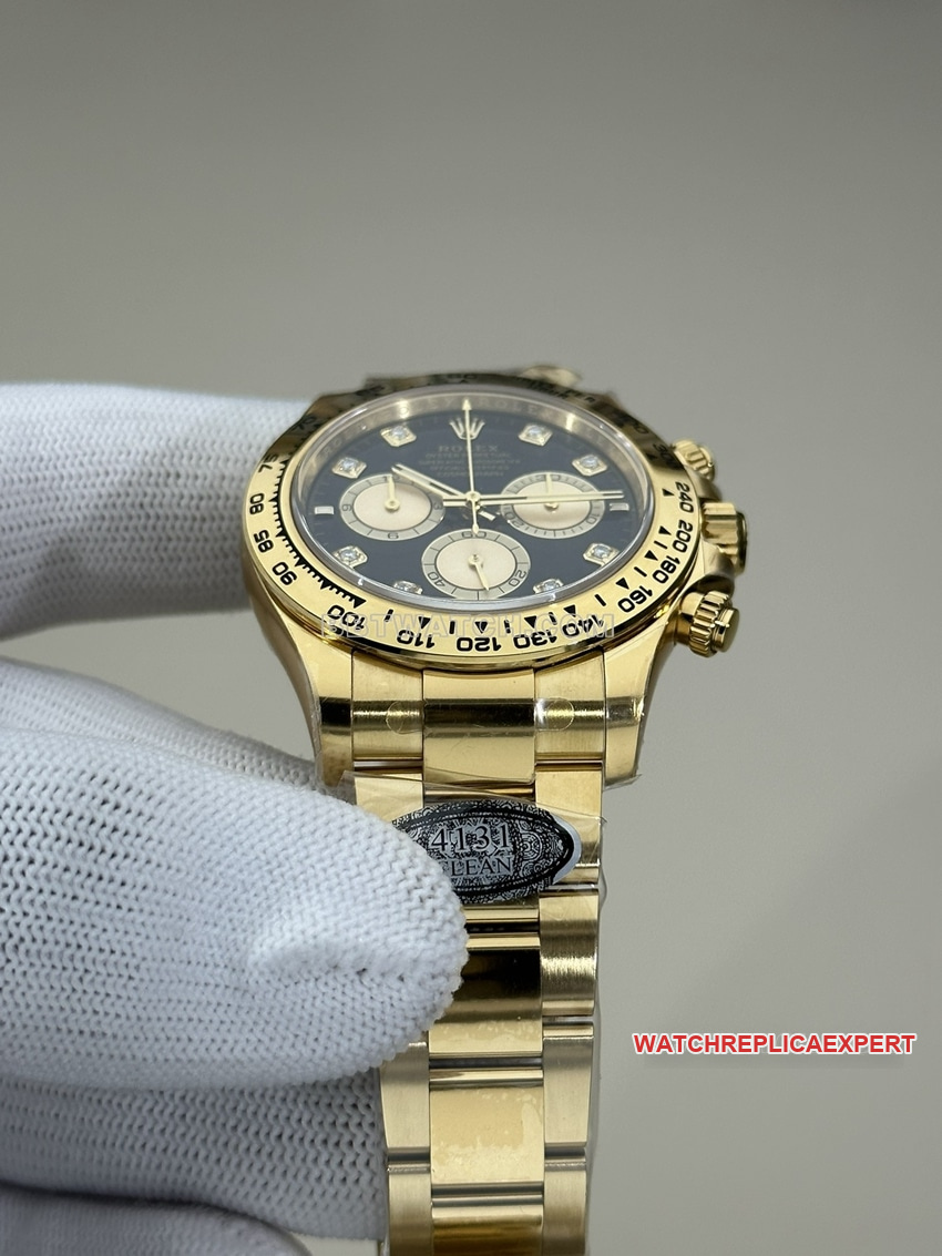 Clean FactoryRolexDaytonatop-tier 1:1super cloneblack dial all gold steel bracelet model 126508side live photo