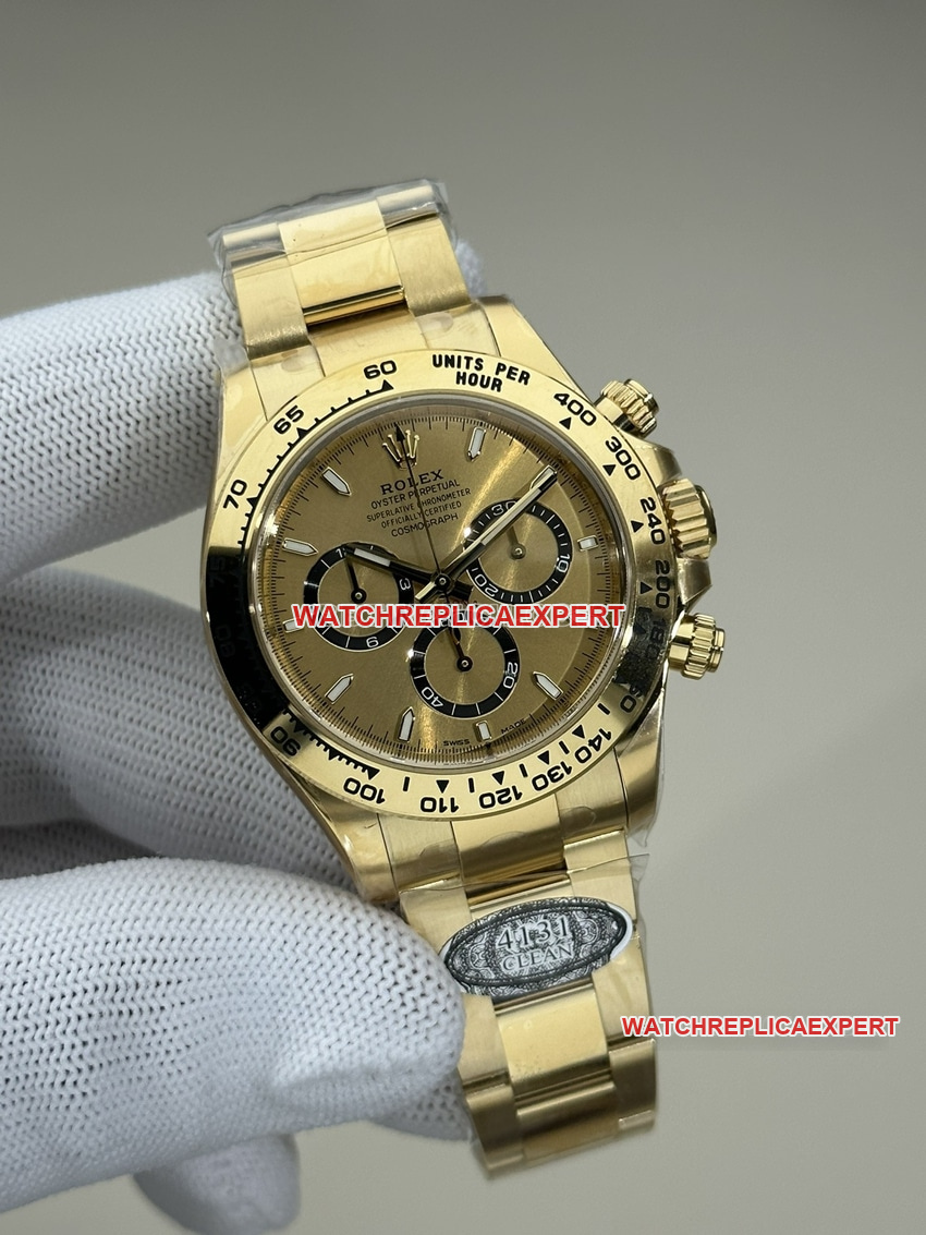 Clean FactoryRolexDaytonatop-tier gold plate all gold steel bracelet model 126508front live photo