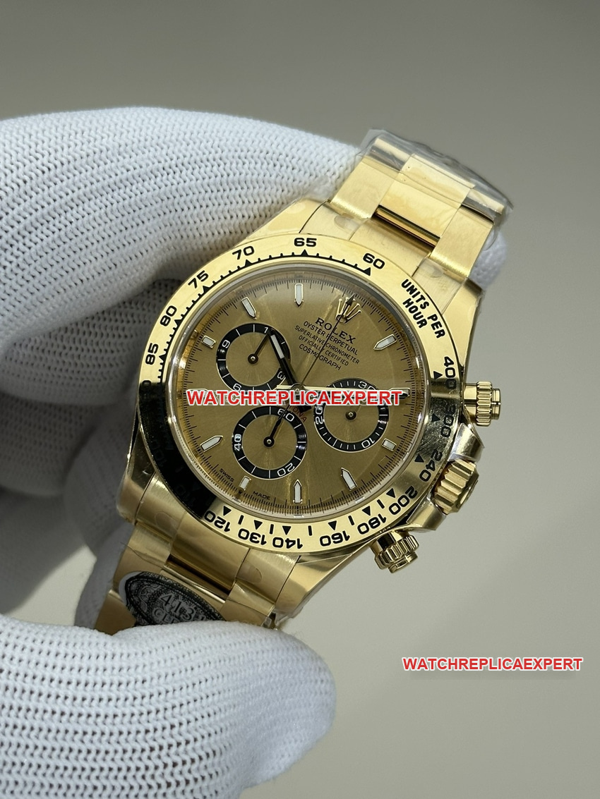 Clean FactoryRolexDaytonatop-tier gold plate all gold steel bracelet model 126508front live photo