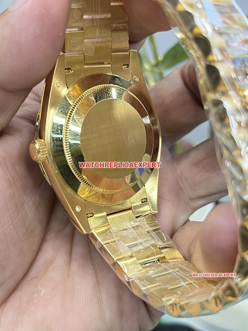 GM FactoryRolexDay-Date type 1:1top-tier black rock sugar m228238-0004caseback live photo