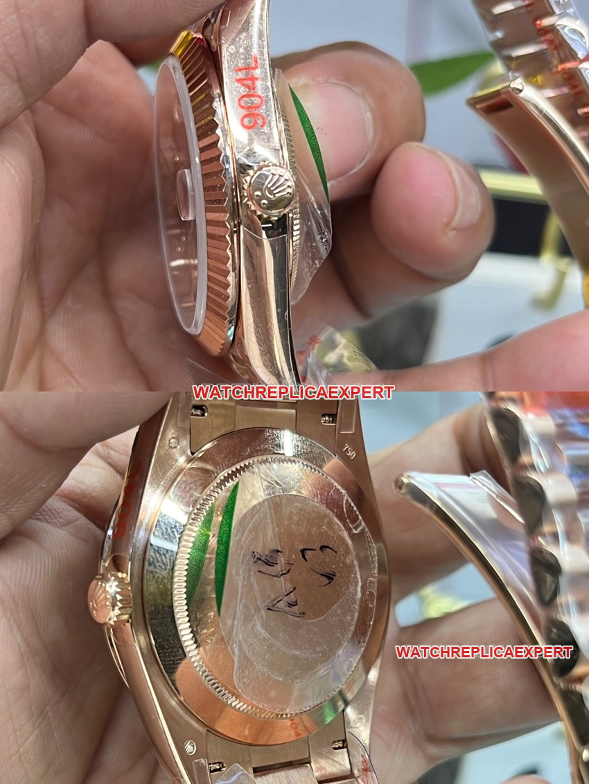 GM FactoryRolexDay-Date type top-tier 1:1high-quality replicarose gold plate caseback live photo