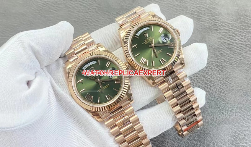 GM FactoryRolexDay-Date type 1:1super olive green dialrose goldm228235-0025front live photo
