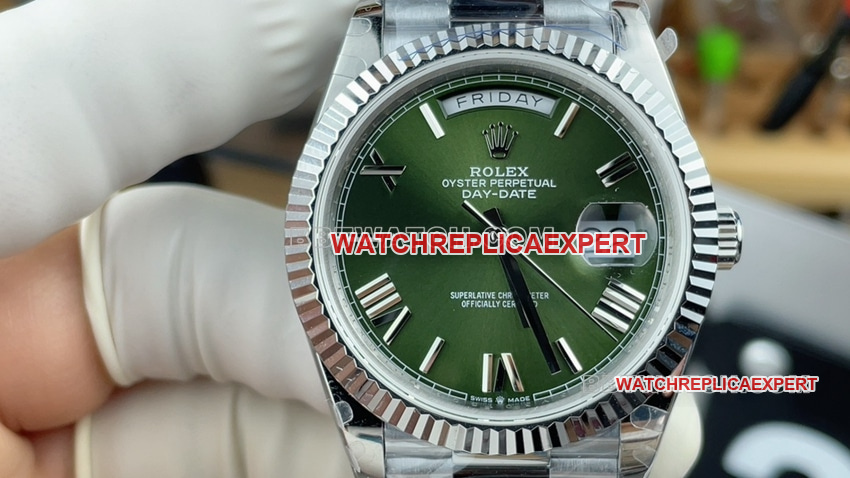 GM Factory Rolex Day-Date Ultra A Green Dial m228236-0008 Front Actual Photo