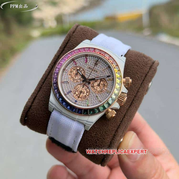 PPMRolexDaytona1:1super cloneRainbowDi116595front live photo