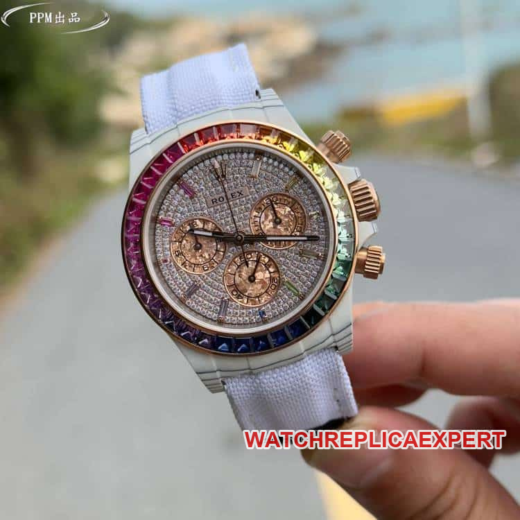 PPMRolexDaytona1:1super cloneRainbowDi116595front live photo