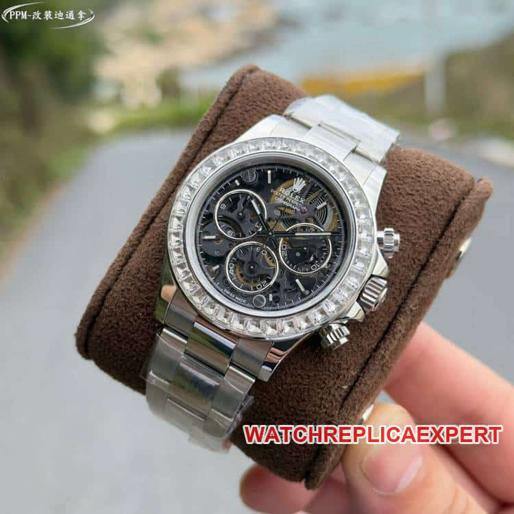 PPMRolexDaytonatop-tier 1:1super hollow dialdiamond bezelsteel bracelet front live photo