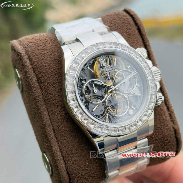 PPMRolexDaytonatop-tier 1:1super hollow dialdiamond bezelsteel bracelet front live photo