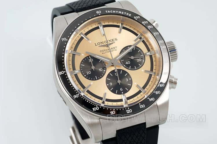 AF Longines Concas champagne dial rubber model L3.835.4.32.9front live photo