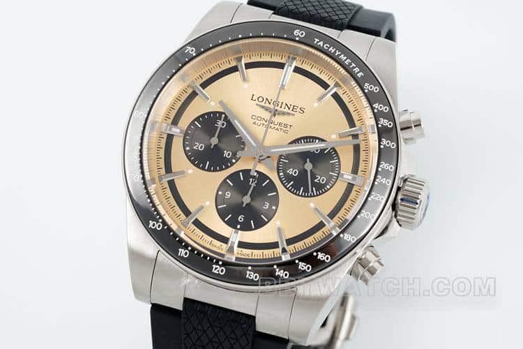 AF Longines Concas champagne dial rubber model L3.835.4.32.9front live photo