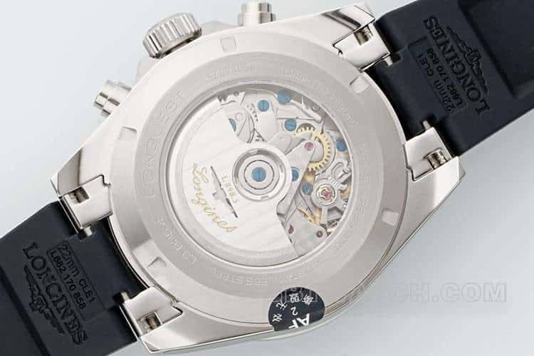 AF Longines Concas champagne dial rubber model L3.835.4.32.9caseback live photo