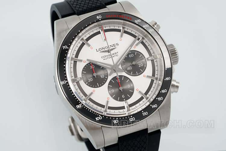 AF Longines Concas 1:1top-tier silver gray dial rubber model L3.835.4.72.6front live photo