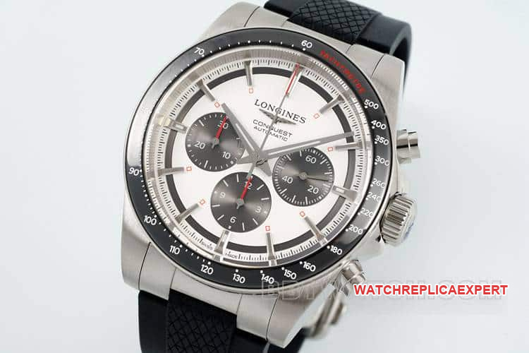 AF Longines Concas 1:1top-tier silver gray dial rubber model L3.835.4.72.6front live photo