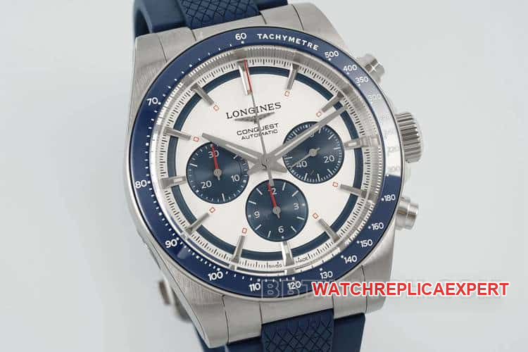 AFLongines Concast stop-tier 1:1high-quality silver gray dial rubber model L3.835.4.98.9front live photo