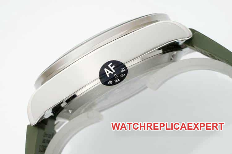 AF Longines Concast stop-tier silver gray dial green rubber model L3.835.4.02.9side live photo