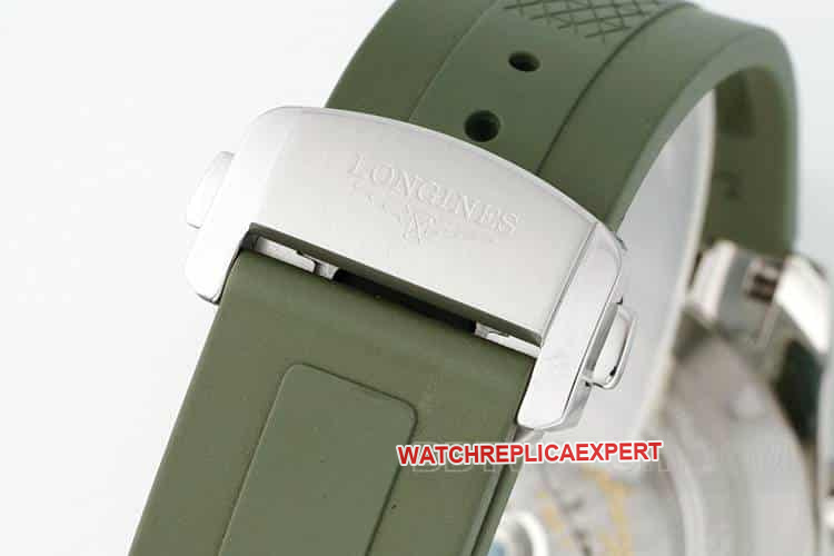 AF Longines Concast stop-tier silver gray dial green rubber model L3.835.4.02.9braceletlive photos