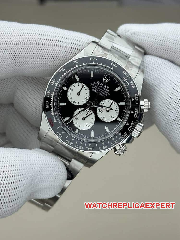 CleanRolexDaytonasuper cloneblack dialsteel bracelet model 126529front live photo