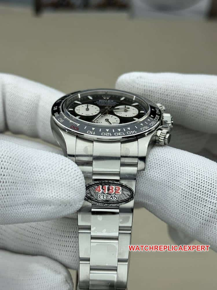 CleanRolexDaytonasuper cloneblack dialsteel bracelet model 126529front live photo