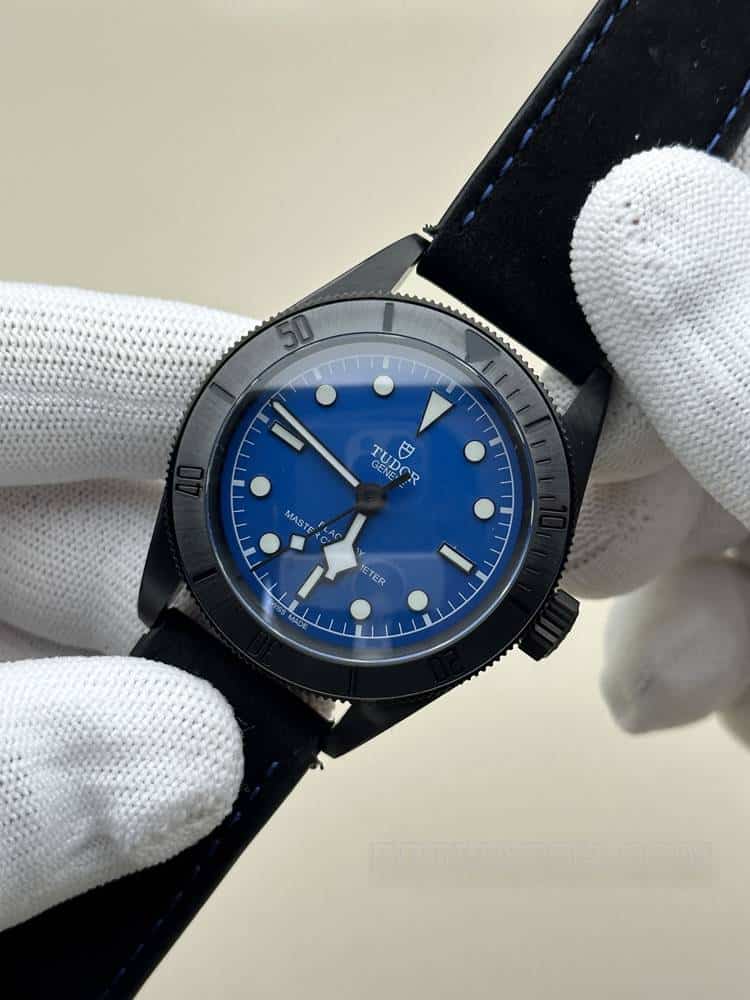 GRTudor Biwan top-tier 1:1high-quality replicablue dialleather strap model M79210front live photo