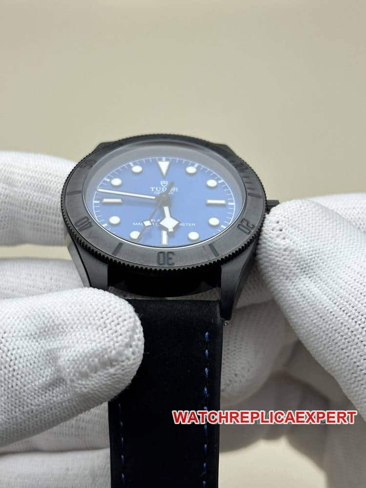 GRTudor Biwan top-tier 1:1high-quality replicablue dialleather strap model M79210front live photo
