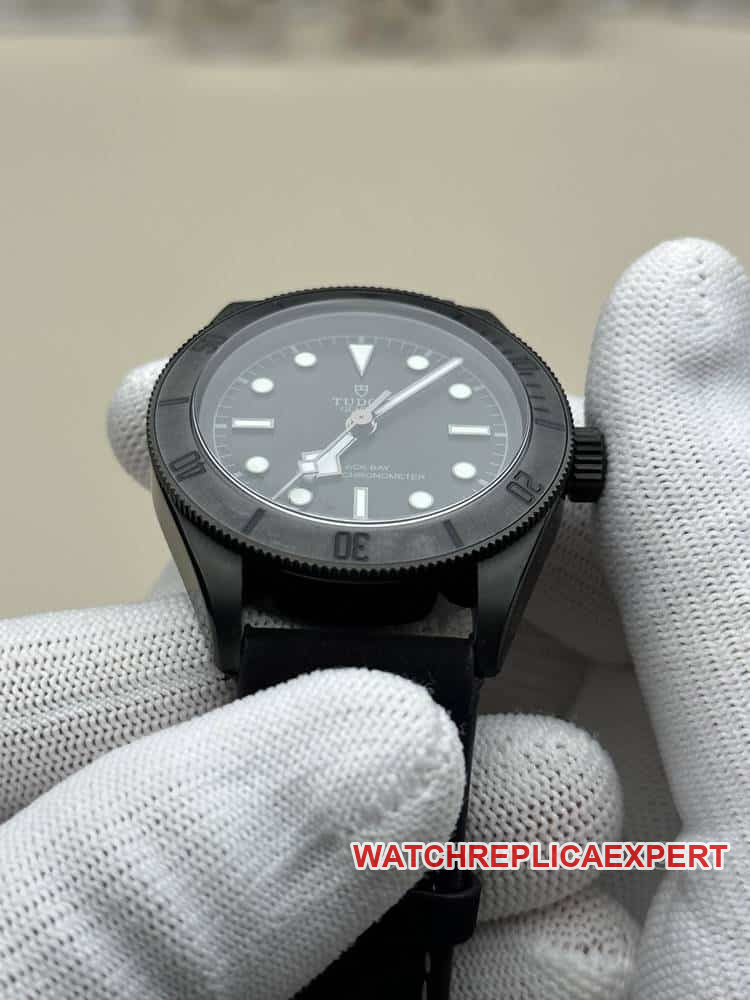 GRTudor Biwan top-tier 1:1super cloneblack dialleather strap model M79210front live photo