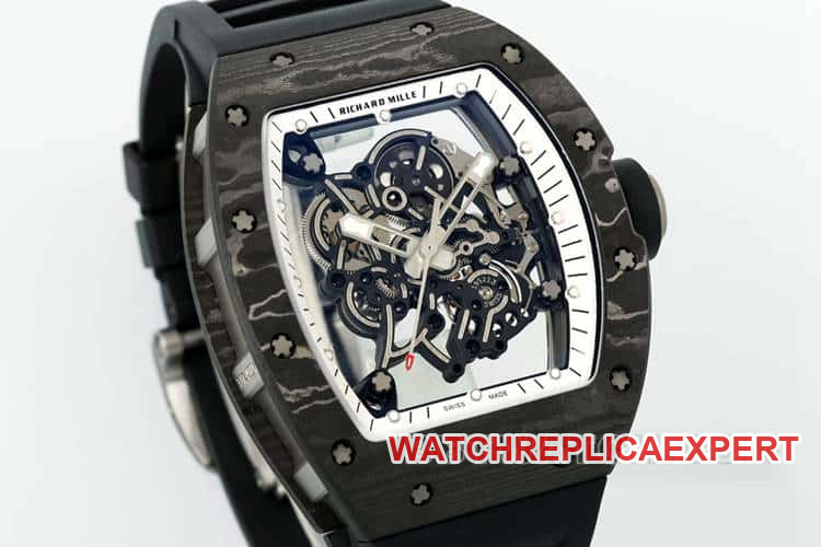APSRichard Mille1:1top-tier carbon fiber case black rubber model RM055front live photo