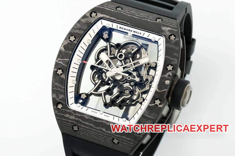 APSRichard Mille1:1top-tier carbon fiber case black rubber model RM055front live photo