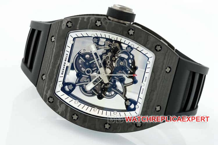 APSRichard Mille1:1top-tier carbon fiber case black rubber model RM055front live photo