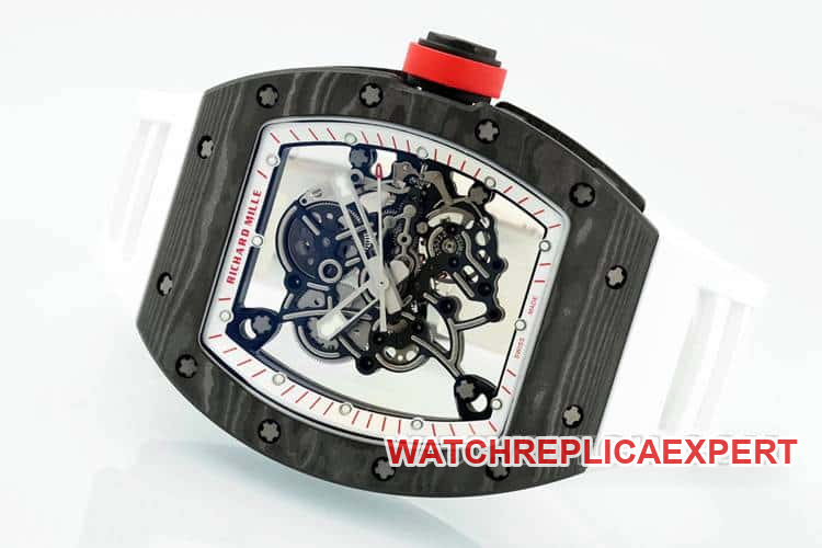 APSRichard Milletop-tier 1:1super carbon fiber case white rubber model RM055front live photo