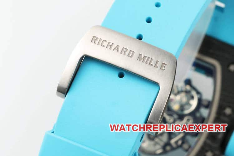 APSRichard Milletop-tier carbon fiber case blue rubber model RM055braceletlive photos