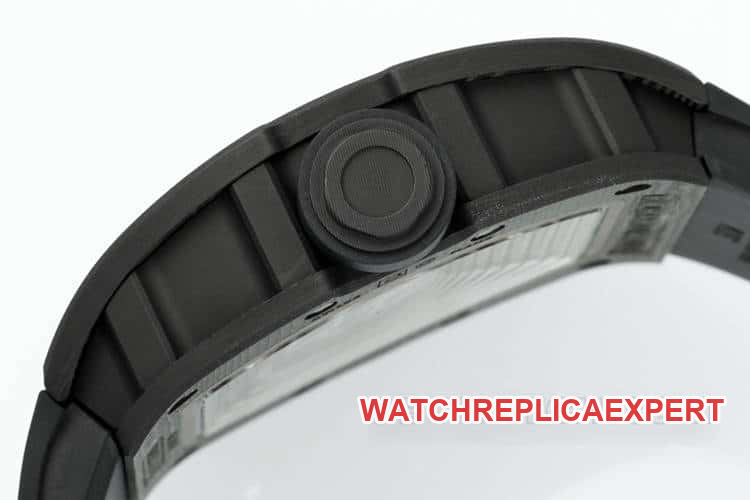 APSRichard Mille1:1super carbon fiber case black rubber model RM055side live photo