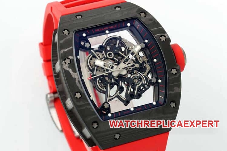 APSRichard Millesuper carbon fiber case red rubber model RM055front live photo