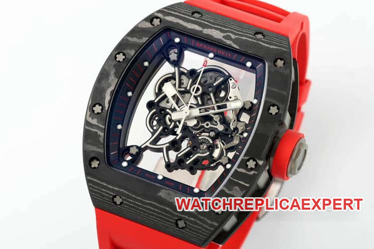 APSRichard Millesuper carbon fiber case red rubber model RM055front live photo