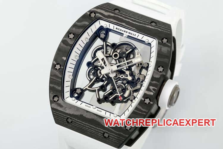 APSRichard Mille1:1top-tier carbon fiber case white rubber model RM055front live photo