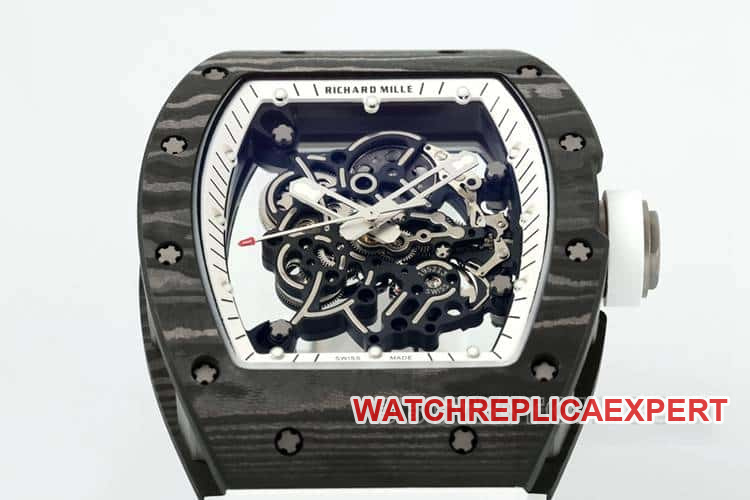APSRichard Mille1:1top-tier carbon fiber case white rubber model RM055front live photo