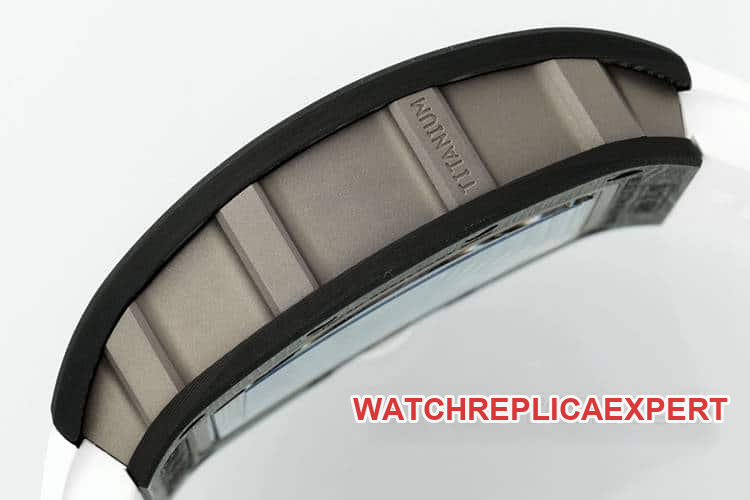 APSRichard Mille1:1top-tier carbon fiber case white rubber model RM055side live photo
