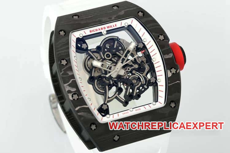 APSRichard Milletop-tier 1:1high-quality carbon fiber case white rubber model RM055front live photo