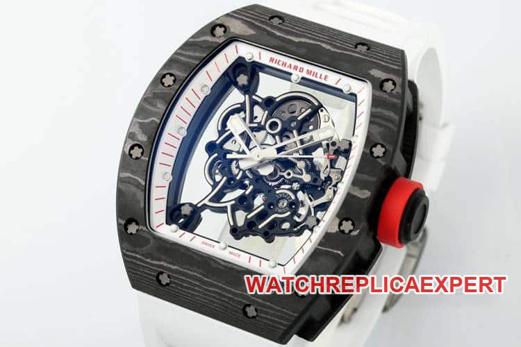 APSRichard Milletop-tier 1:1high-quality carbon fiber case white rubber model RM055front live photo