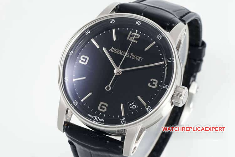 APSAudemars PiguetCODEtop-tier 1:1super cloneblack dialleather strap model 15210front live photo
