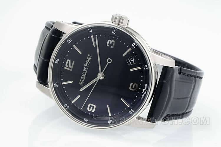 APSAudemars PiguetCODEtop-tier 1:1super cloneblack dialleather strap model 15210front live photo